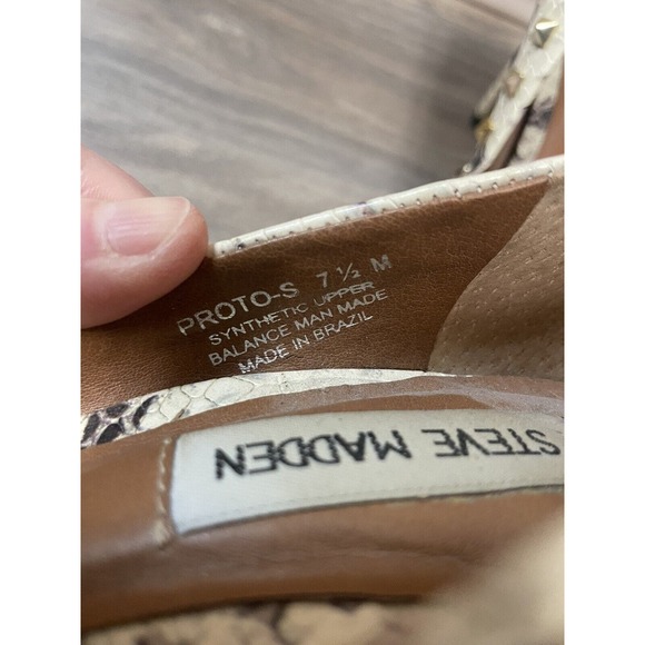 Steve Madden Proto Natural Snake and Gold‎ Studded Pumps Size 7.5 - Picture 8 of 10